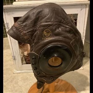 Original WW2 Leather Flight Hat / Helmet/ Excellent Condition for its Age